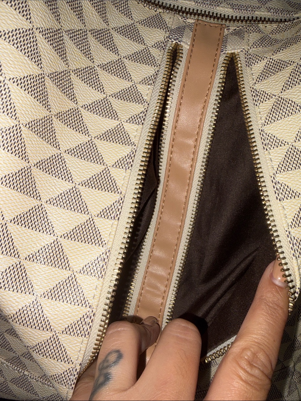 Geometric Print Cream Backpack - Picture 10 of 17